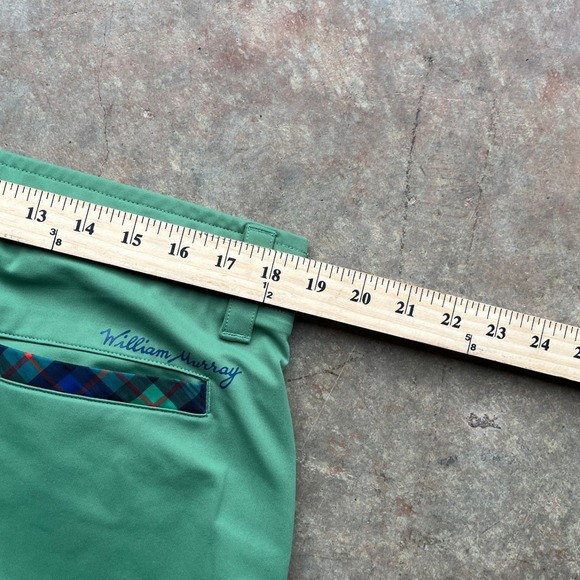 William Murray Golf Pants Men Straight Fit Green Plaid Pocket Detail Size 38 - Picture 6 of 7